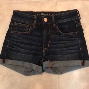 AEO high-waisted denim shorts